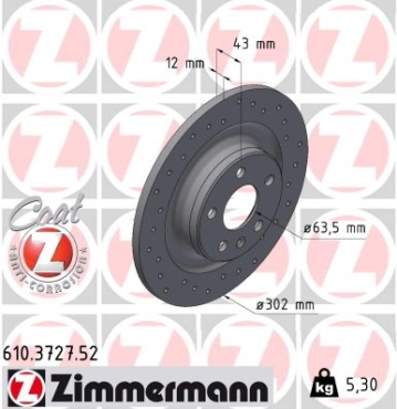 Zimmermann Sport Brake Disc for VOLVO S60 III (224) rear