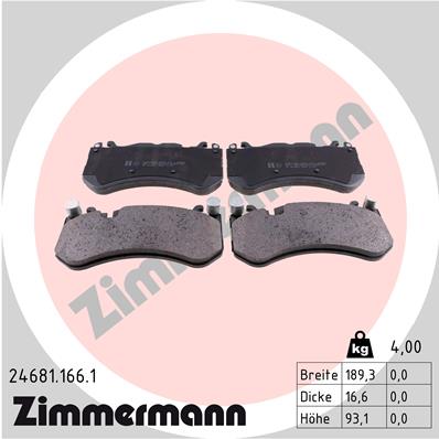 Zimmermann Brake pads for MERCEDES-BENZ GL-KLASSE (X166) front