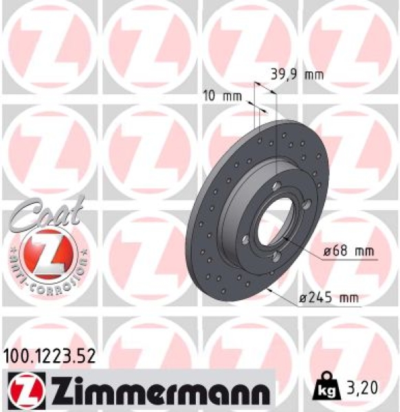 Zimmermann Sport Brake Disc for AUDI 80 Avant (8C5, B4) rear
