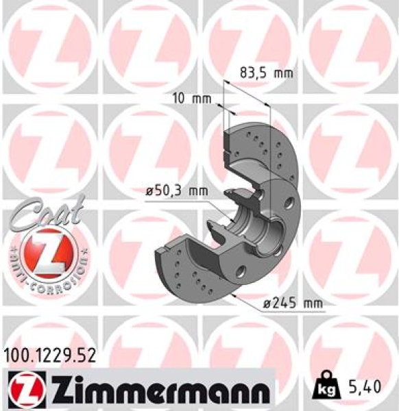 Zimmermann Sportbremsscheibe Sport Z für AUDI A4 (8D2, B5) hinten