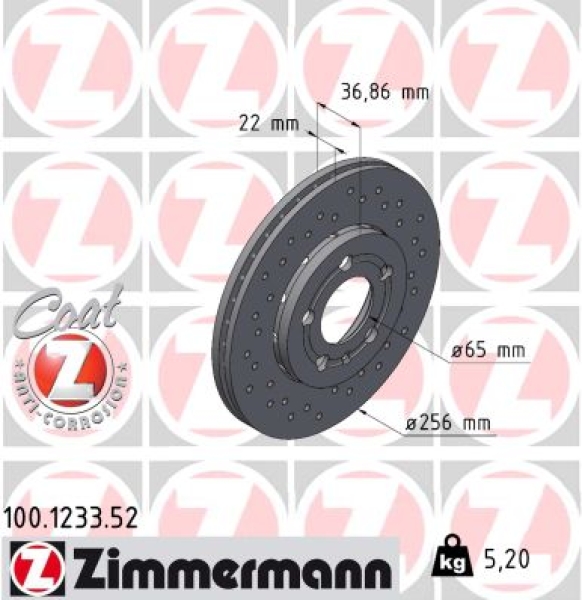 Zimmermann Sport Brake Disc for AUDI A1 (8X1, 8XK) front