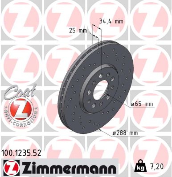 Zimmermann Sport Brake Disc for AUDI A1 Sportback (8XA, 8XF) front