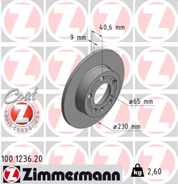 Zimmermann Brake Disc for SEAT IBIZA IV (6J5, 6P1) rear