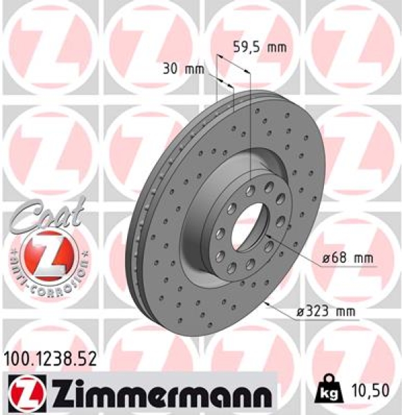 Zimmermann Sportbremsscheibe Sport Z für AUDI A8 (4D2, 4D8) vorne