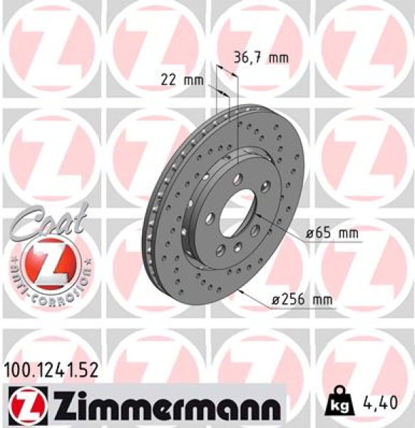 Zimmermann Sportbremsscheibe Sport Z für AUDI A3 (8L1) hinten