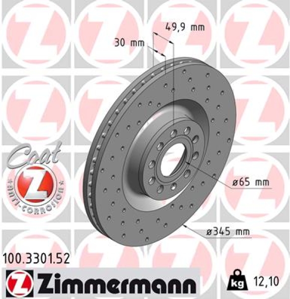 Zimmermann Sportbremsscheibe Sport Z für VW SCIROCCO (137, 138) vorne