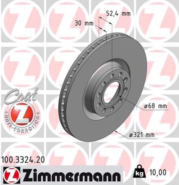 Zimmermann Brake Disc for AUDI A6 Avant (4B5, C5) front
