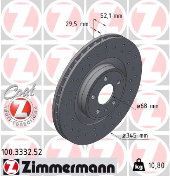 Zimmermann Sport Brake Disc for AUDI A4 Avant (8K5, B8) front
