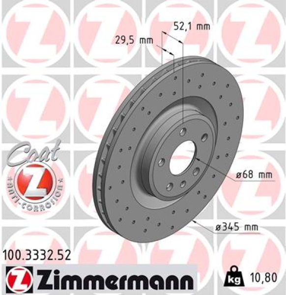 Zimmermann Sport Brake Disc for AUDI A4 Avant (8K5, B8) front