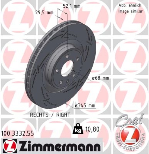 Zimmermann Sport Brake Disc for AUDI A4 Avant (8K5, B8) front right