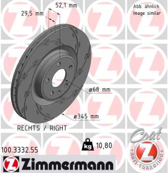 Zimmermann Sport Brake Disc for AUDI A4 Avant (8K5, B8) front right