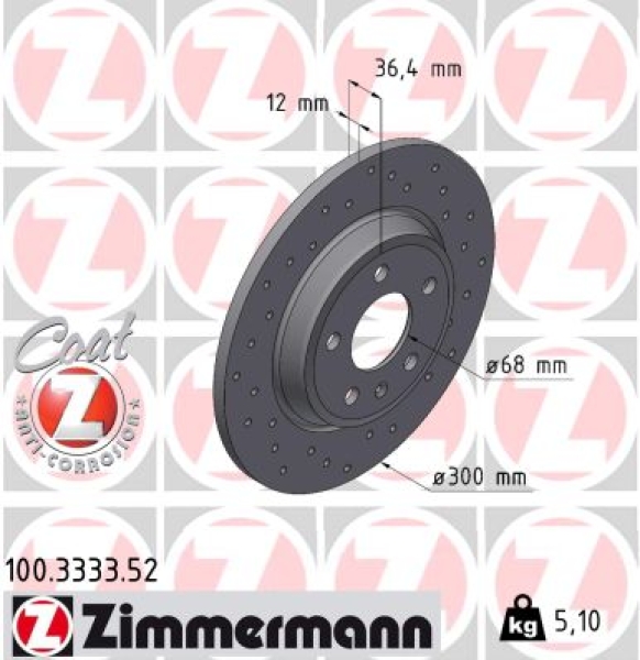 Zimmermann Sport Brake Disc for AUDI A4 Allroad B8 (8KH) rear