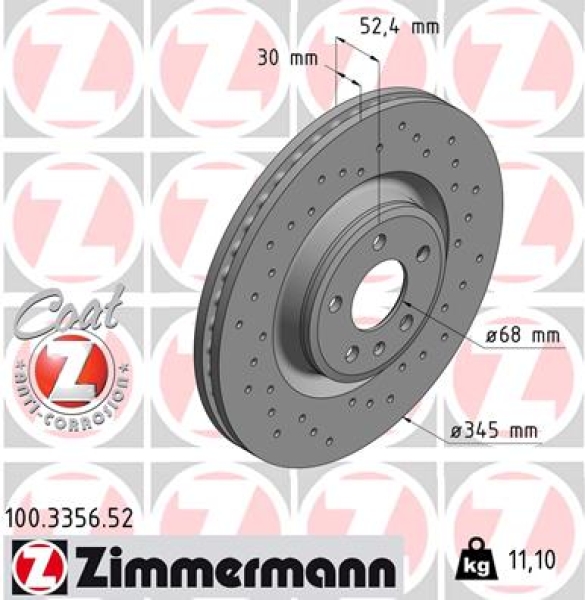 Zimmermann Sportbremsscheibe Sport Z für AUDI A6 Avant (4G5, 4GD, C7) vorne