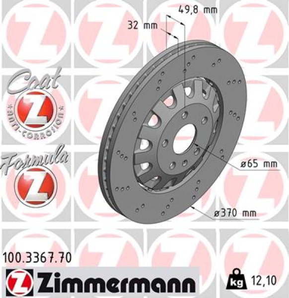 Zimmermann Bremsscheibe Formula Z für AUDI TT Roadster (8J9) vorne