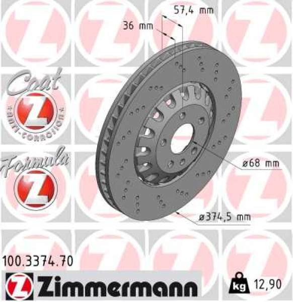 Zimmermann Brake Disc for AUDI Q5 (FYB, FYG) front