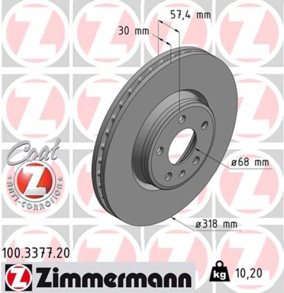 Zimmermann Brake Disc for AUDI A5 Sportback (F5A) front