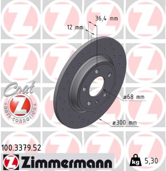 Zimmermann Sport Brake Disc for AUDI A5 Cabriolet (F57, F5E) rear