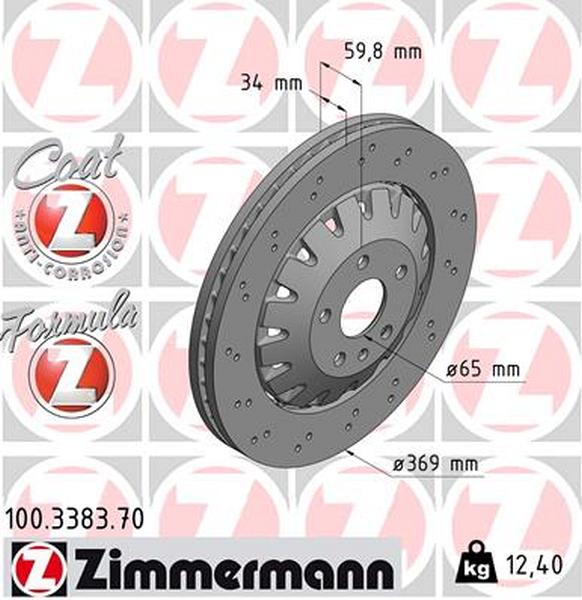 8V Zimmermann FORMULA Z Bremsscheiben für AUDI RS3 PR-1LH/1LU/1LN/1LL vorne