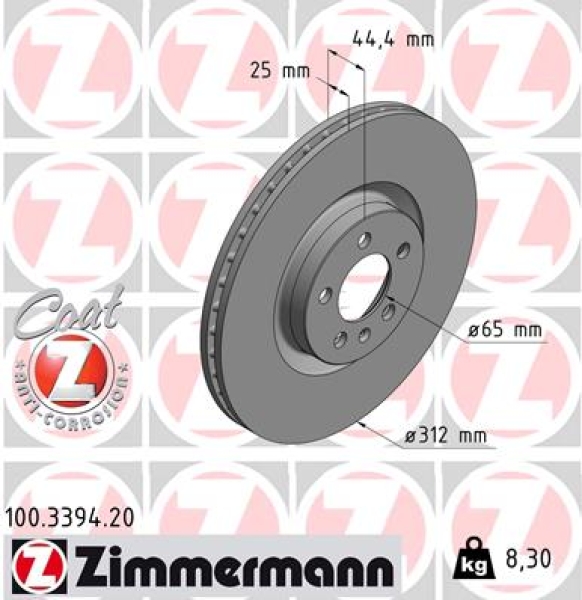 Zimmermann Brake Disc for AUDI A1 Sportback (GBA) front