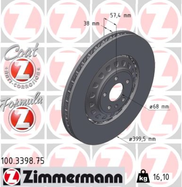 Zimmermann Brake Disc for VW TOUAREG (CR7, RC8) front left