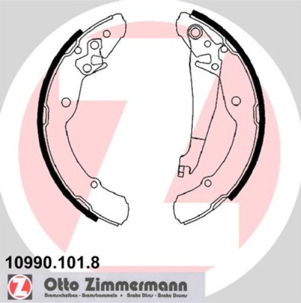 Zimmermann Brake Shoe Set for SKODA OCTAVIA I Combi (1U5) rear