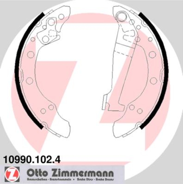 Zimmermann Brake Shoe Set for AUDI COUPE (81, 85) rear