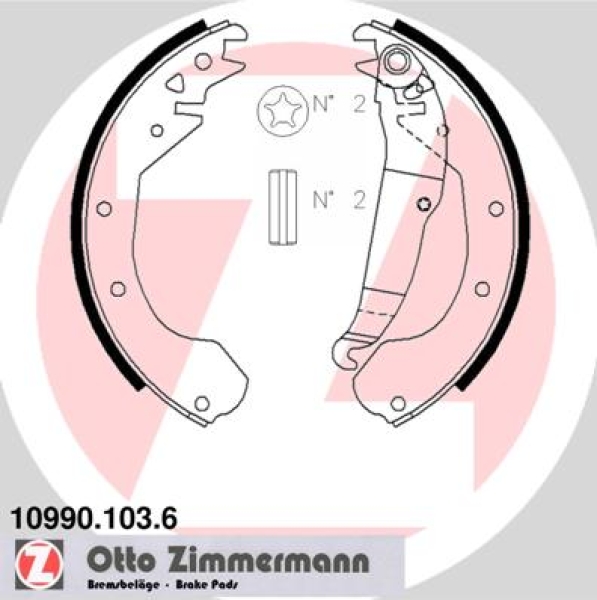 Zimmermann Brake Shoe Set for OPEL REKORD E (17_-19_, 11_, 14_, 16_) rear