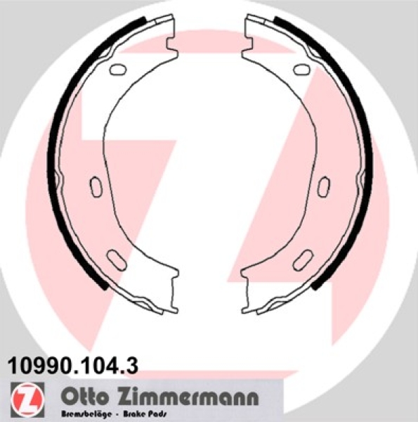 Zimmermann Brake Shoe Set for MERCEDES-BENZ STUFENHECK (W123) rear / parking brake