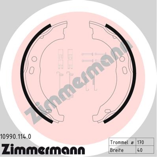 Zimmermann Bremsbackensatz für FIAT DUCATO Kasten (250_, 290_) hinten / Feststellbremse