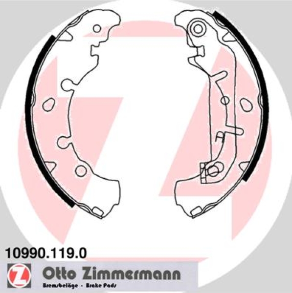 Zimmermann Brake Shoe Set for FORD FIESTA V (JH_, JD_) rear
