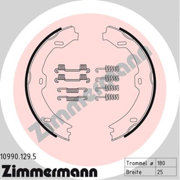 Zimmermann Brake Shoe Set for MERCEDES-BENZ E-KLASSE T-Model (S211) rear / parking brake