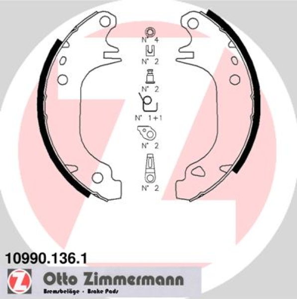 Zimmermann Bremsbackensatz für PEUGEOT 106 I (1A, 1C) hinten