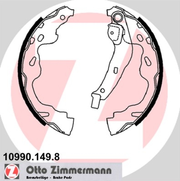 Zimmermann Bremsbackensatz für CITROËN C1 II (PA_, PS_) hinten