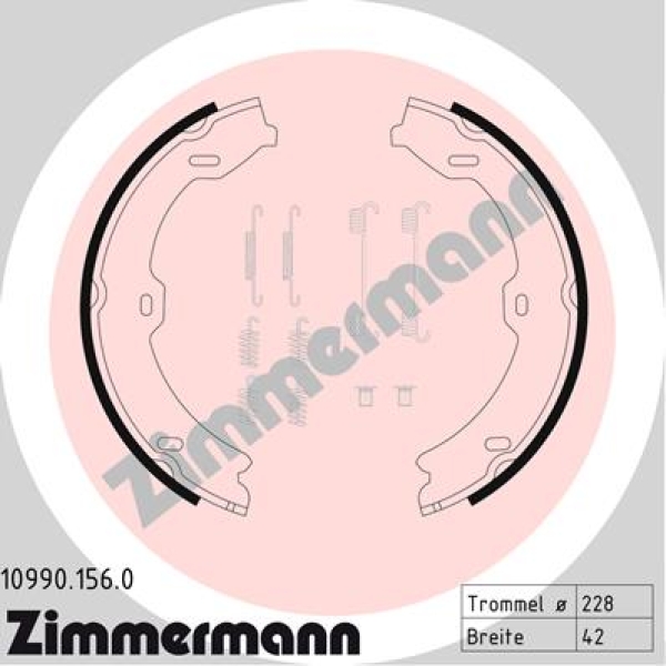 Zimmermann Brake Shoe Set for MERCEDES-BENZ S-KLASSE (W221) rear / parking brake