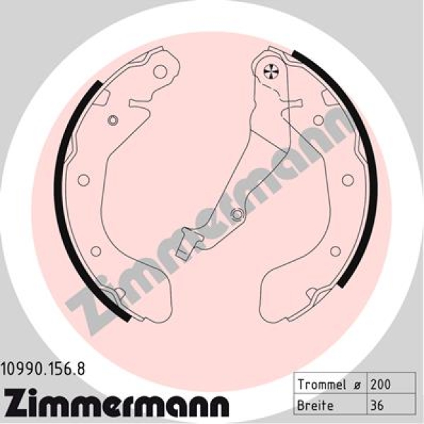 Zimmermann Brake Shoe Set for CHEVROLET SPARK (M300) rear