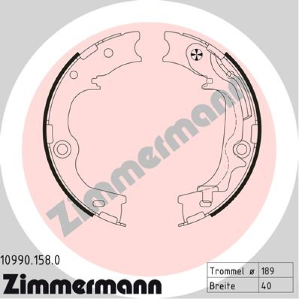 Zimmermann Brake Shoe Set for HYUNDAI TUCSON (TL) rear / parking brake