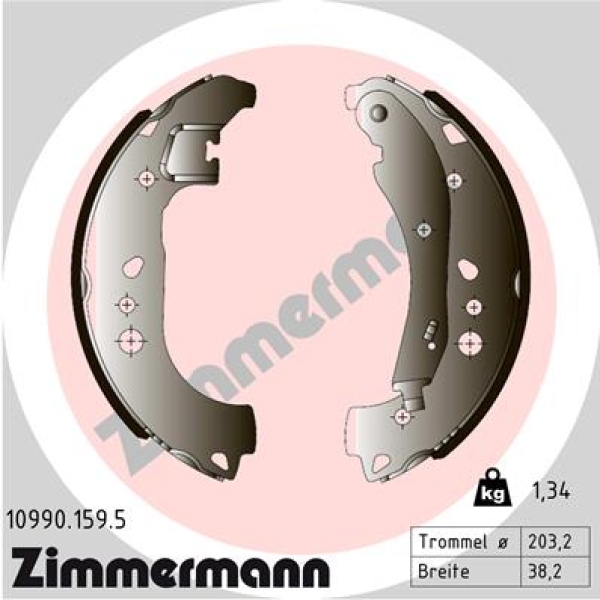 Zimmermann Brake Shoe Set for SEAT IBIZA V (KJ1) rear