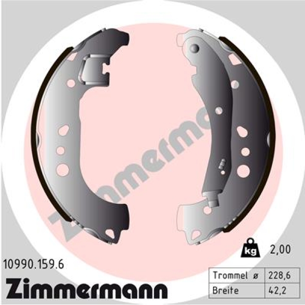 Zimmermann Brake Shoe Set for VW T-CROSS (C11_) rear