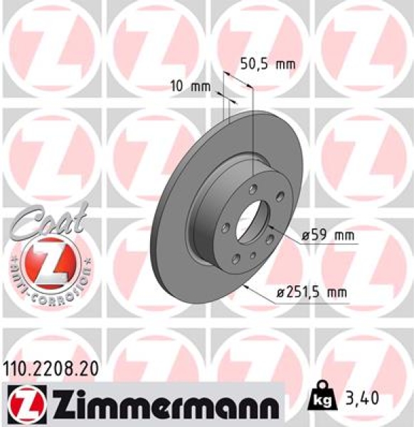 Zimmermann Brake Disc for LANCIA DELTA I (831_) rear