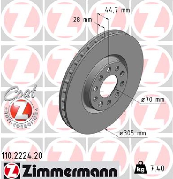 Zimmermann Brake Disc for ALFA ROMEO GIULIA (952_) front