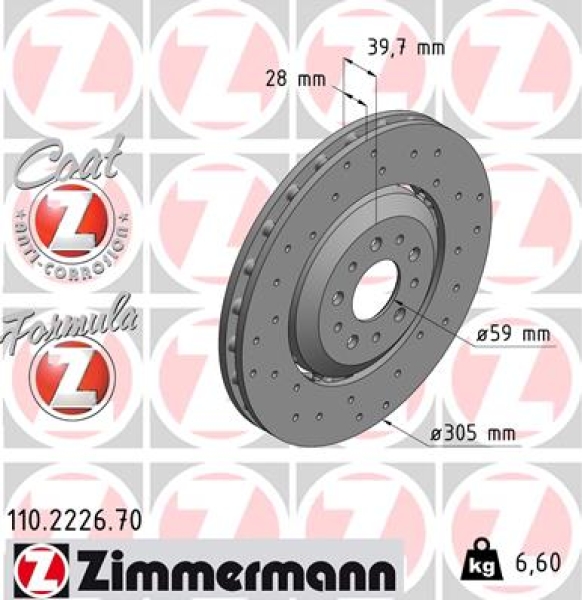 Zimmermann Bremsscheibe Formula Z für ALFA ROMEO 4C (960_) vorne
