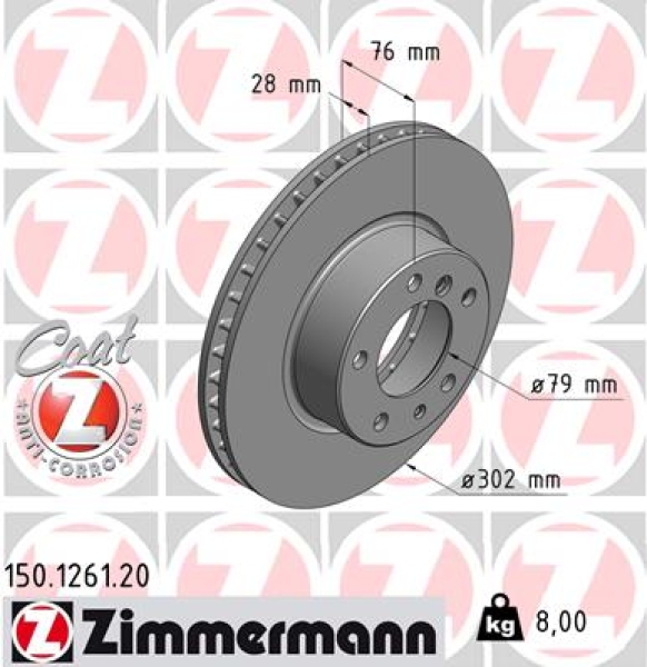 Zimmermann Brake Disc for BMW 7 (E32) front