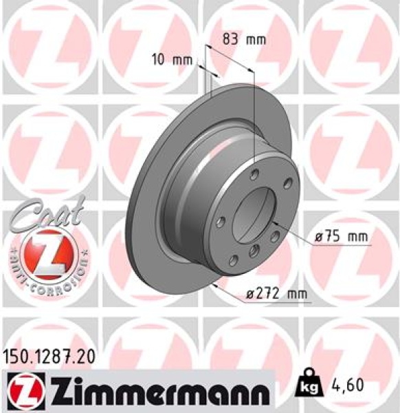 Zimmermann Brake Disc for BMW Z3 Roadster (E36) rear
