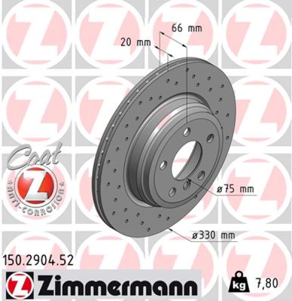 Zimmermann Sport Brake Disc for BMW 3 Gran Turismo (F34) rear