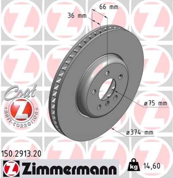 Zimmermann Brake Disc for BMW 5 (F10) front right