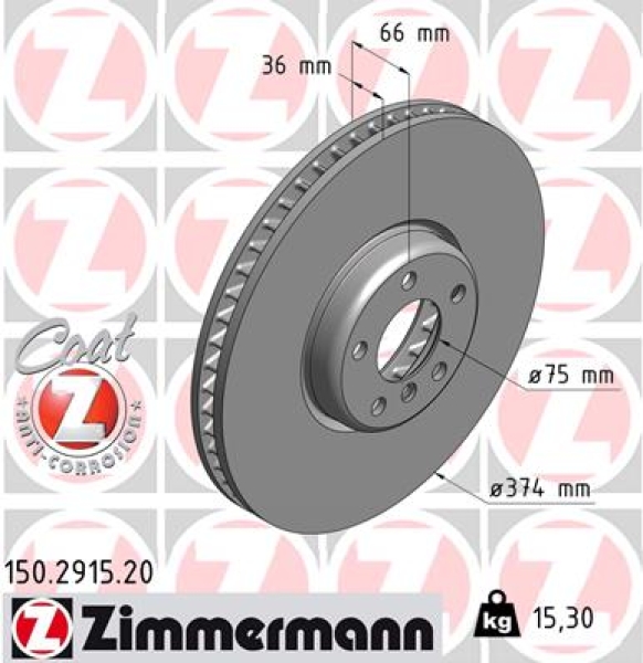 Zimmermann Brake Disc for BMW 5 Touring (F11) front right