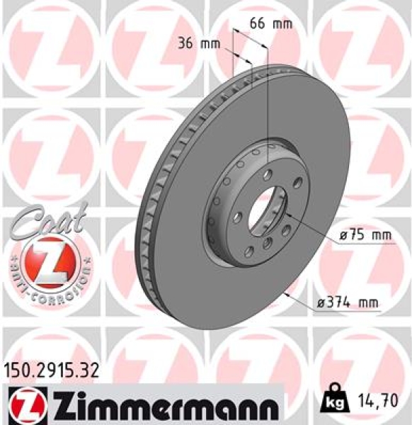 Zimmermann Brake Disc for BMW 6 Cabriolet (F12) front right