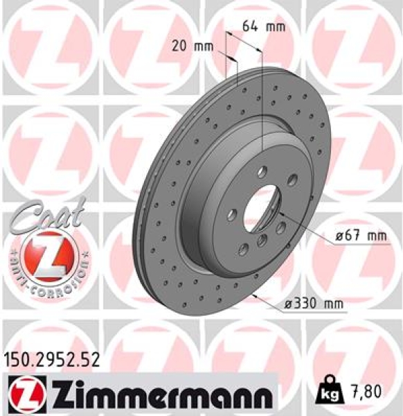 Zimmermann Sport Brake Disc for BMW 7 (G11, G12) rear left