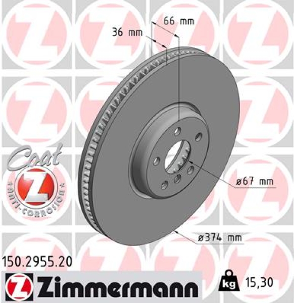 Zimmermann Brake Disc for BMW 5 Touring (G31) front right
