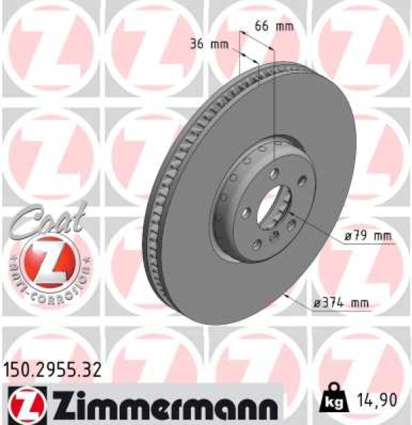 Zimmermann Brake Disc for BMW 5 (G30, F90) front right